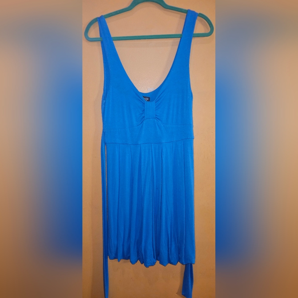 Topshop Blue Bubble Hem Dress, size 10